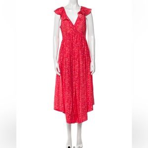 Hatch Floral Print Long Dress